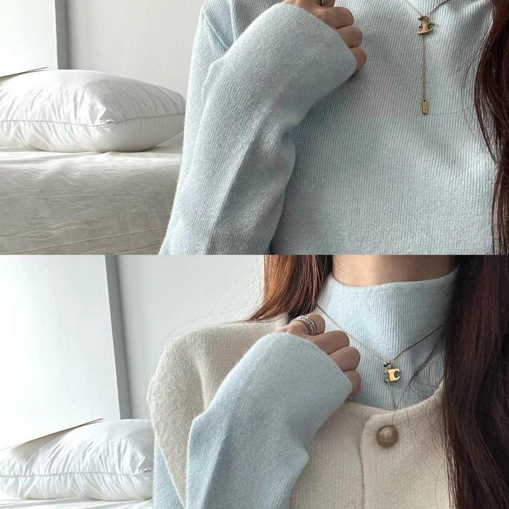 Women's Soft Knit Stand Collar Sweater - Perfect Base Layer for Autumn/Winter