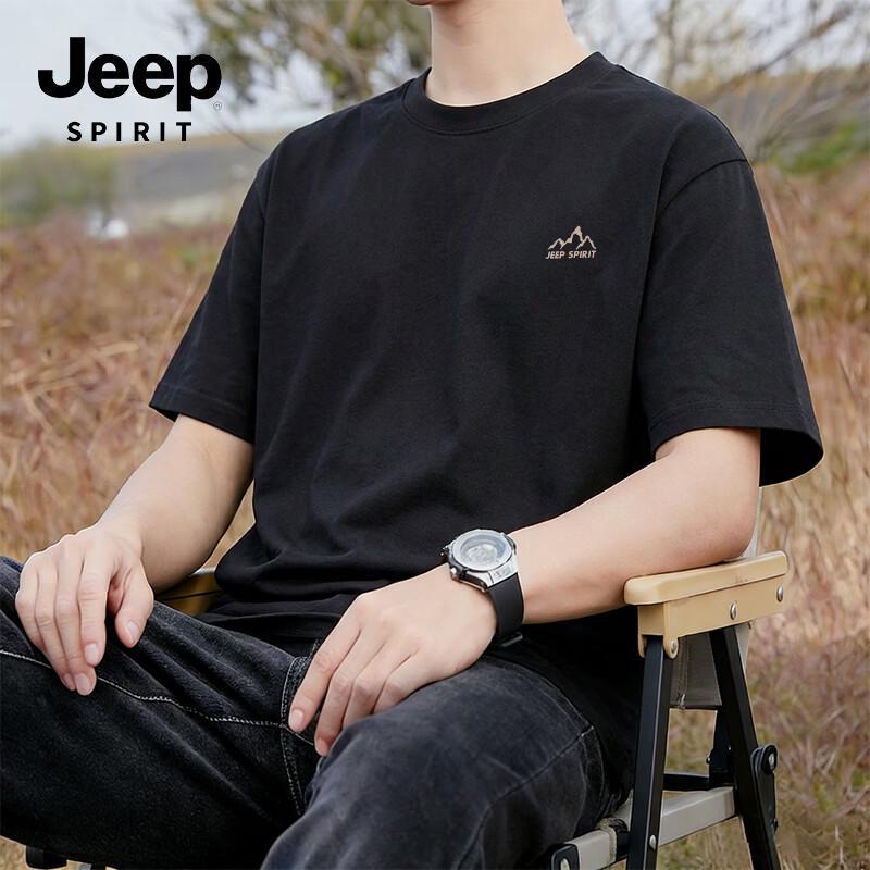 Мужская футболка JEEP SPIRIT из чистого хлопка с коротким рукавом