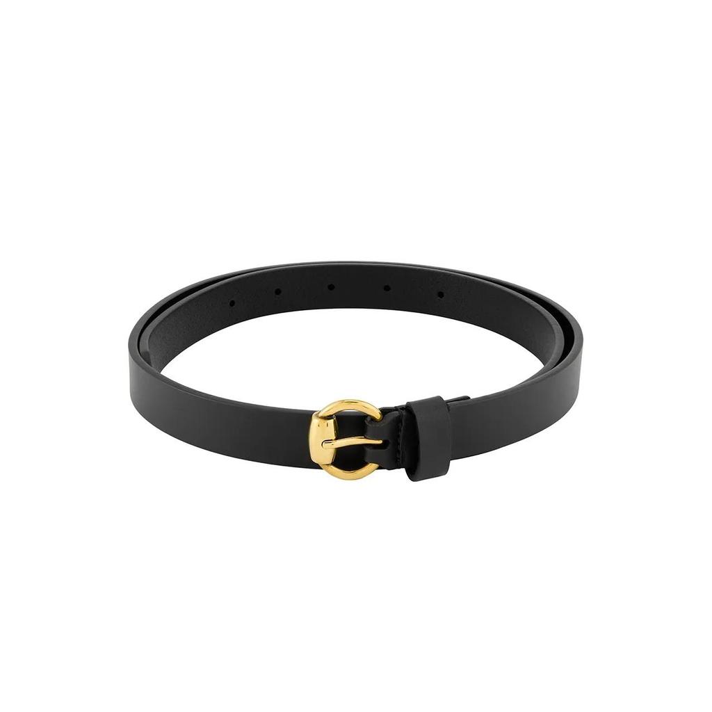 Gucci Feine Version einfarbiger Dornschließe Ledergürtel Damen Schwarz Breite 1,8 cm