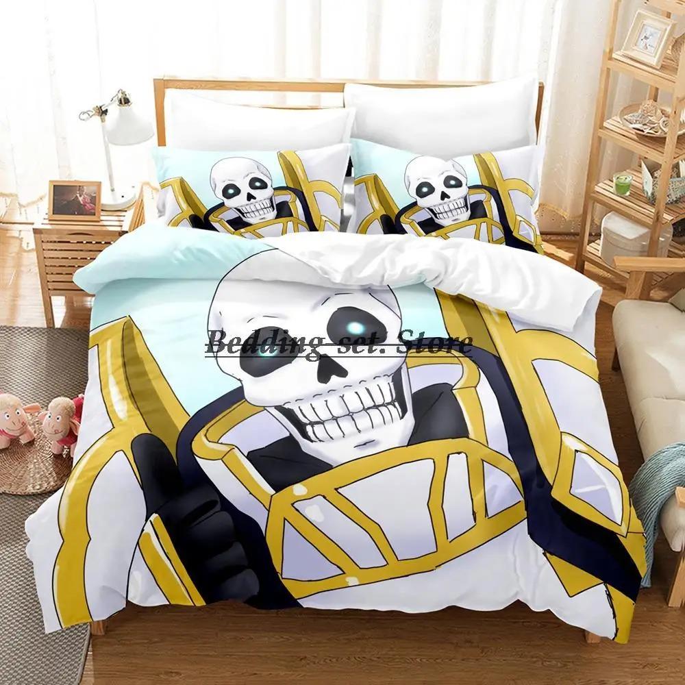 Skeleton Knight Bedding Set Single Twin Full Queen King Size Bed Set Aldult Kid Bedroom Duvetcover Sets Anime Bed Sheet Set