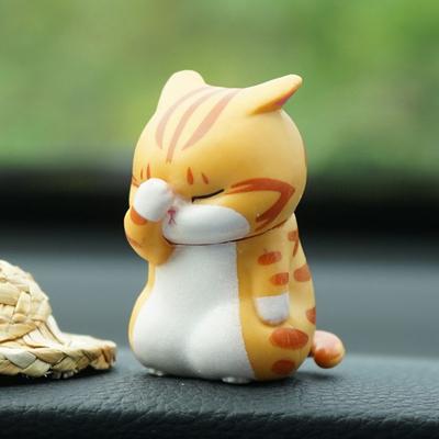 1/3Pcs Covering Face Cartoon Cat Ornament PVC Mini Kitten Figurine Statue Animal Sculpture Model Home Office Desktop Decoration