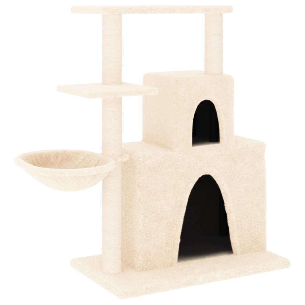 Cream Colored Cat Tree with Sisal Scratching Posts 83 Cm