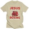 Jésus Est Mon Sauveur La Boxe Est Ma Thérapie T-shirt Pur Coton T-shirts Été Manches Courtes Col Rond Citations de Boxeurs T-shirts