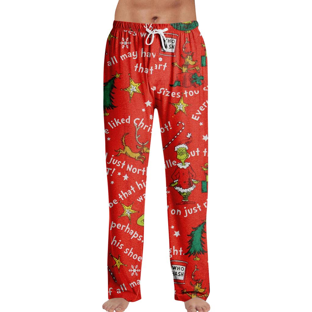 Pajama Pants Sleepwear Casual Drawstring Elastic Waist Pants Comfy Straight Yoga Loose Trousers