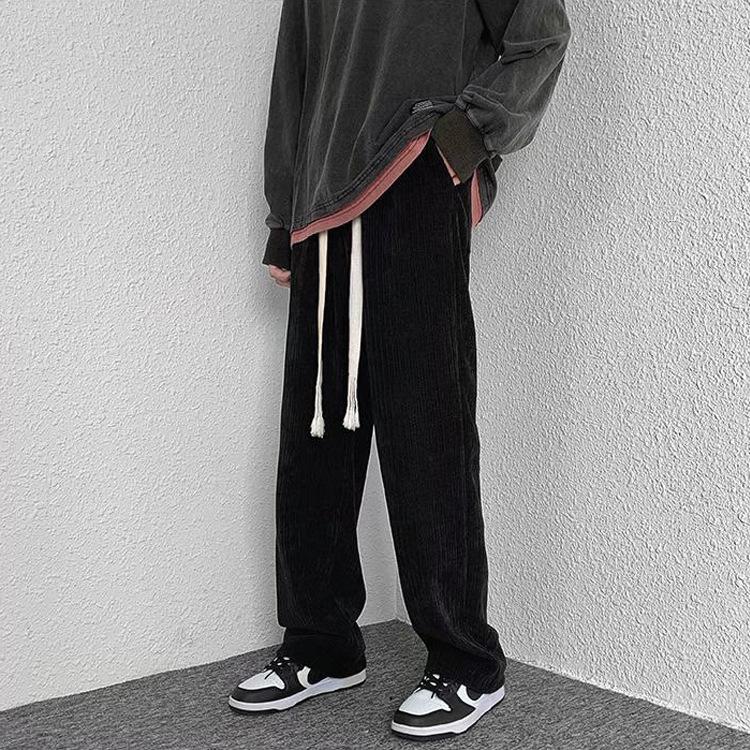 Chao Lun Bu Chao brand sweatpants corduroy loose straight casual pants men's high street wide-leg pants