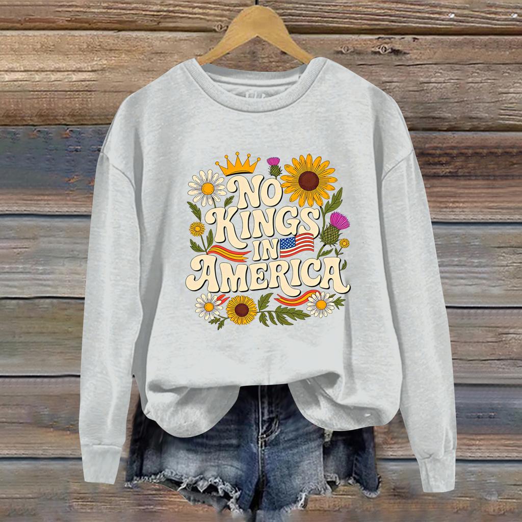 Women's Fashion Daily Versatile Casual Sweatshirts Long Sleeve Round Neck Top Sweatshirts