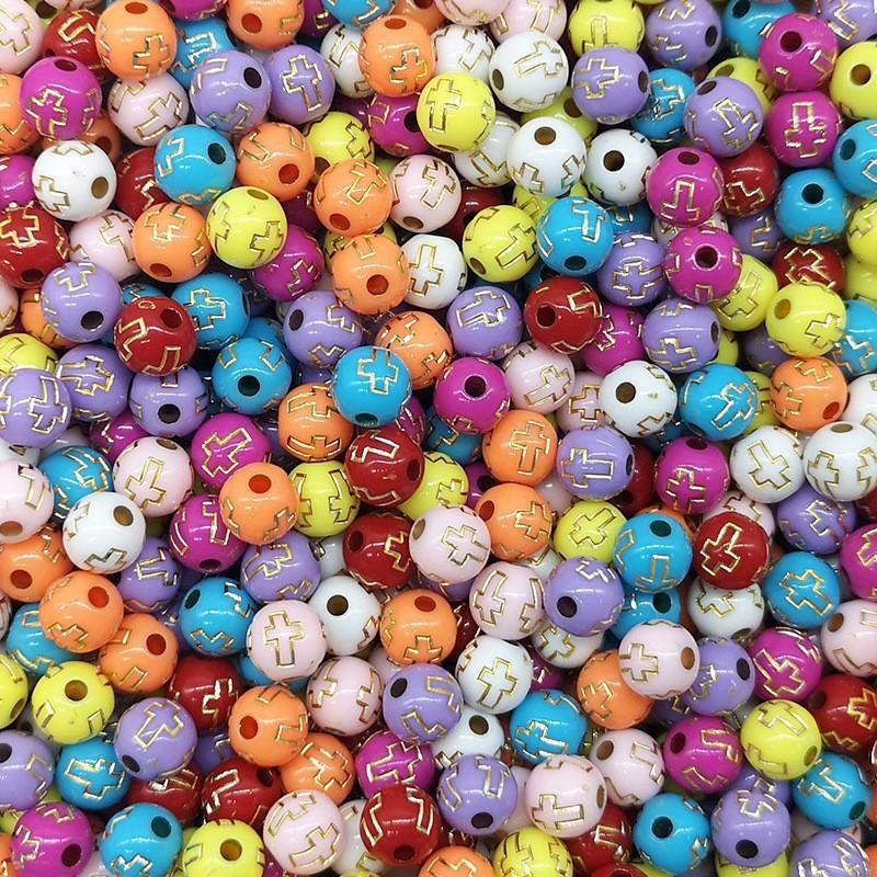 4 * 7Mm Acrylic Luminous Russian Letter Beads Bracelet Necklace Beaded Loose Beads Diy Jewelry Accessories