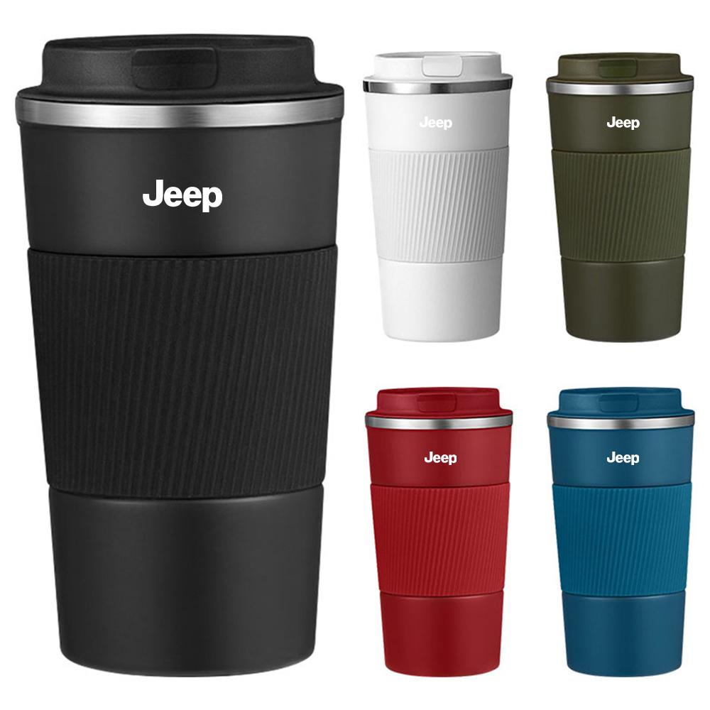 Vacuum Flask Travel Thermal Cup Stainless Steel Coffee Thermos Mug Bottle For JEEP Grand Cherokee Wrangler JK Renegade Valve Cap KUBEL1