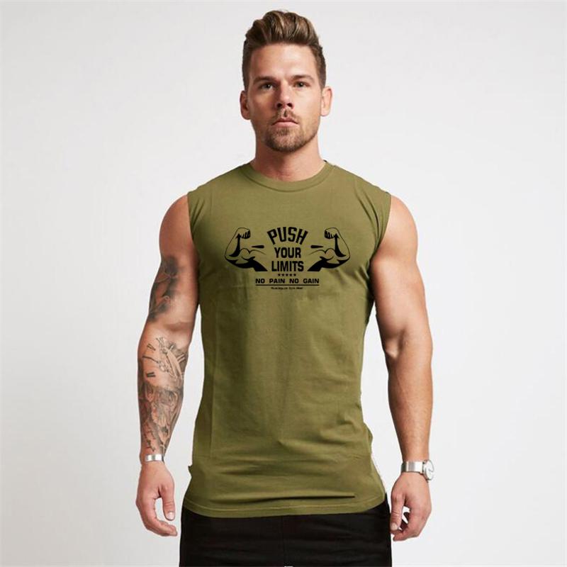 

Summer Cotton Breathable Sleeveless T-Shirts Gym Workout Tank Tops Mens Bodybuilding Clothing Fitness Sportwear Muscle Singlets XXL