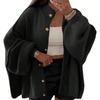 Autumn and Winter Solid Color Casual Style Button Cardigan Large Sleeve Solid Color Sweater Cardigan Jacket
