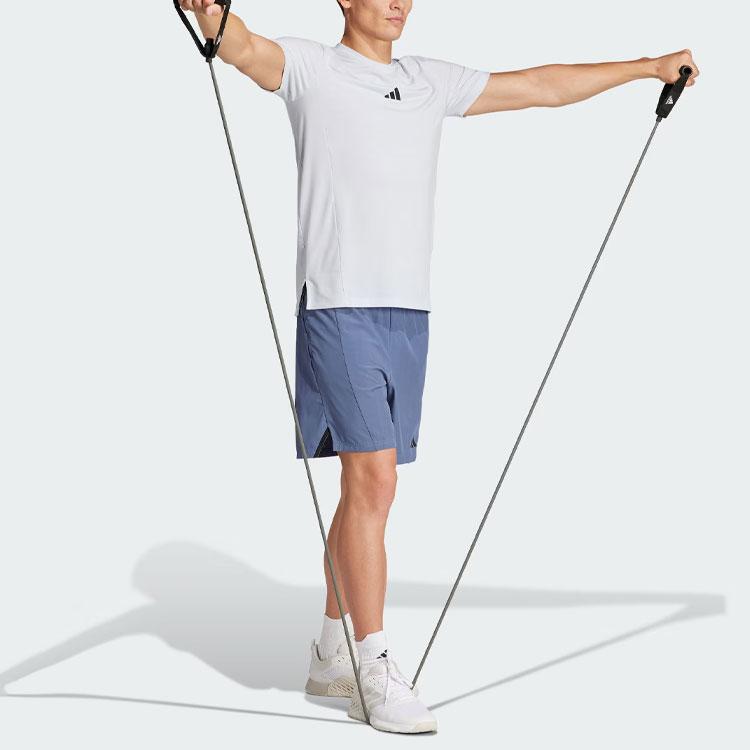 Adidas Designed for Training Workout Tee Halo Blue Men Streetwear IS3829