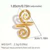 Fashion Metal Hollow Geometric Open Rings For Women Stainless Steel Gold Color Lines Spiral Adjustable Finger Ring Jewelry 2026