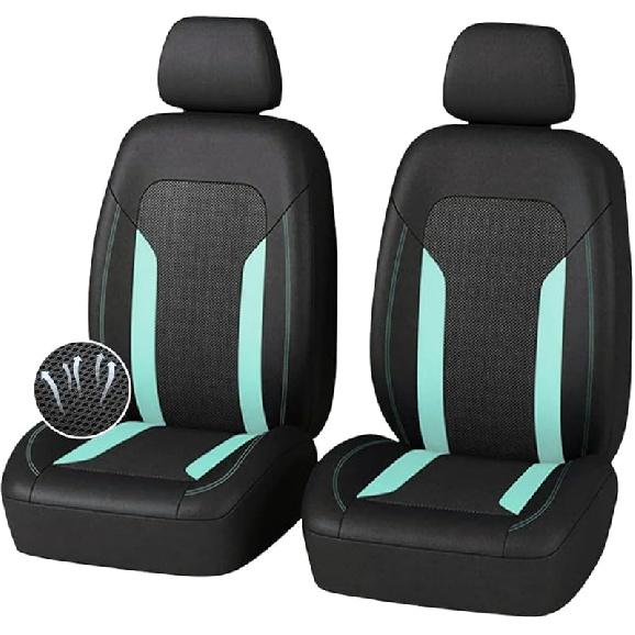 4PCS Cooling Car Seat Covers,Breathable Front Seat Covers With Mesh Construction And Foam Padding,Car Seat Protector To Reduce Back