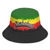 Cappelli da Pescatore Zimbabwe Fatti su Misura Nome Logo Squadra Cappello a Secchiello Viaggio Paese Zwe Bandiere Zimbabwe Zimbabwe Copricapo