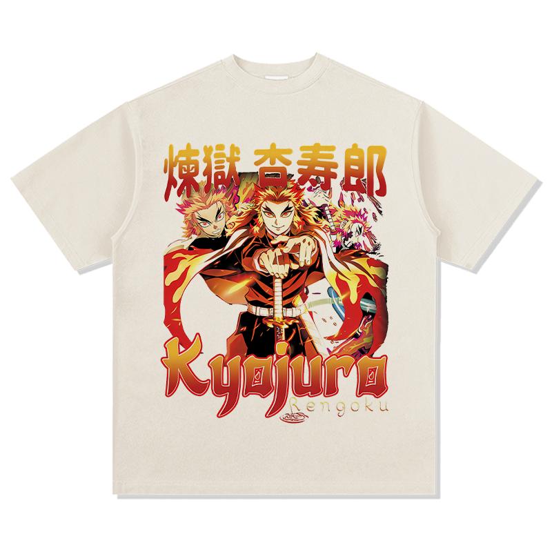 

Клинок Истребления Демонов Аниме Принт Короткий Рукав Летняя Мужская Американская Популярная Повседневная Свободная Универсальная Футболка Тяжелая 3XL