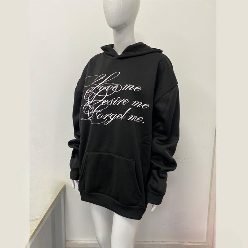 European and American Y2K Street Trend Retro Printed Long Sleeve Hoodie