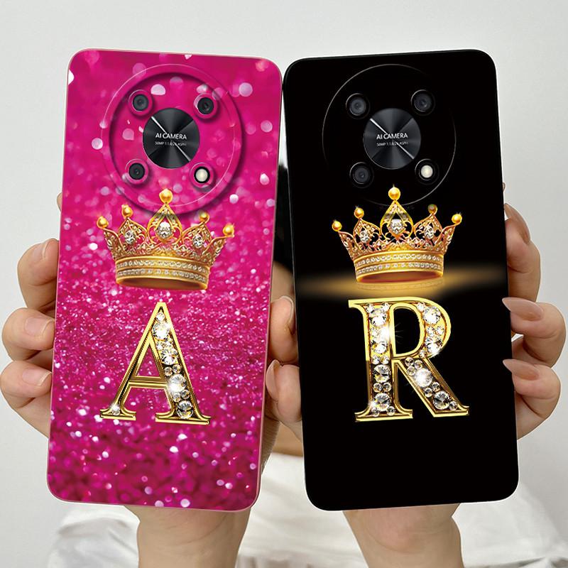 For Huawei Nova Y90 (CTR-LX2) / Nova Y91 (STG-LX1) Fashion Initial Letter Couple Phone Case Soft Silicone TPU Protective Casing