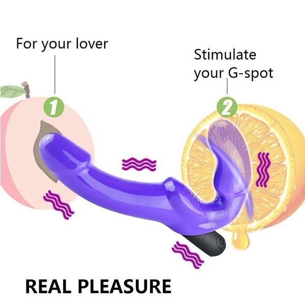 Strapless Strap-on Dildo Vibrator for Couples Strapon for Lesiban Wireless Remote Control Double-heads Vibrator Adult Sex Toys