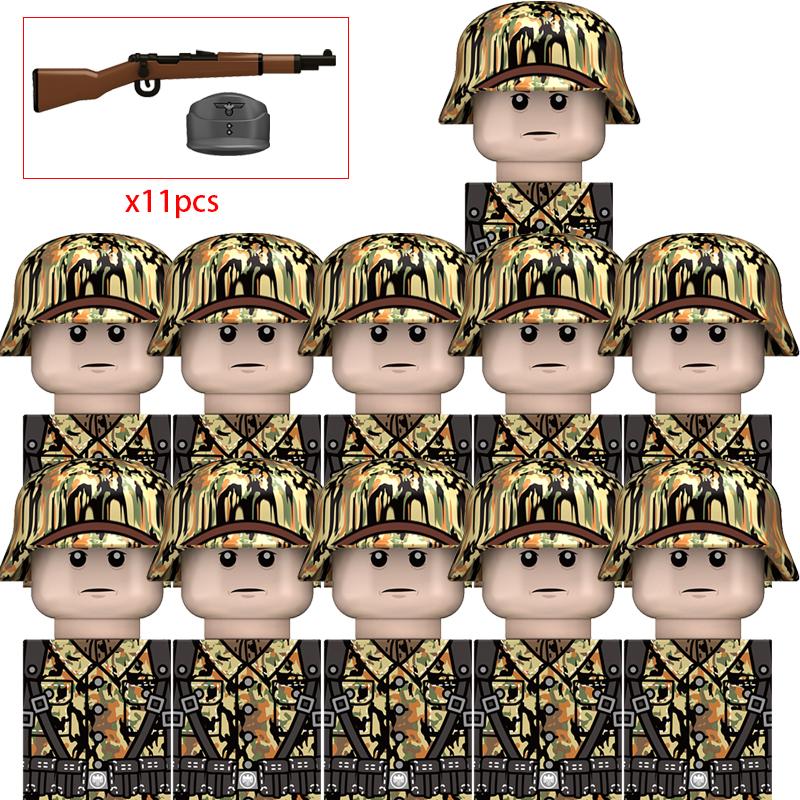 

Военный Солдат Вторая мировая война Фигурки Армии Строительные блоки Шлем Оружие Аксессуары Дети для Игрушки Подарки