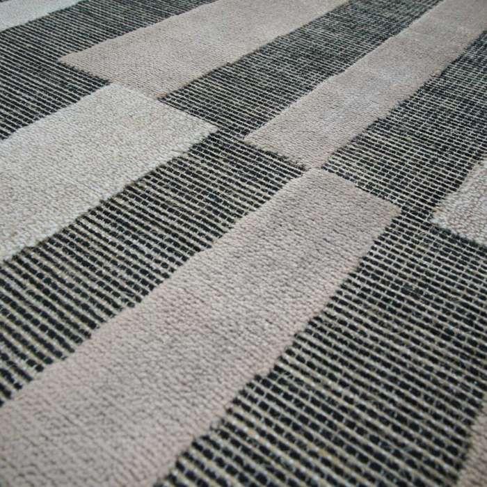 Tapis salon graphique motif ligne marron 120x160