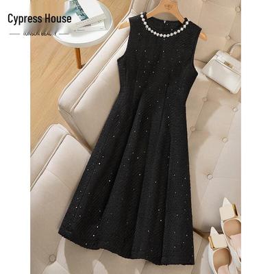Women's Elegant Round Neck Sleeveless A-Line Dress