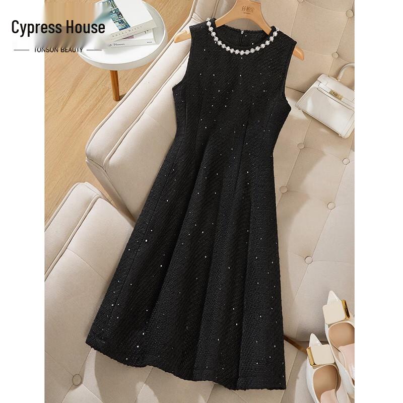 

Women s Elegant Round Neck Sleeveless A-Line Dress S