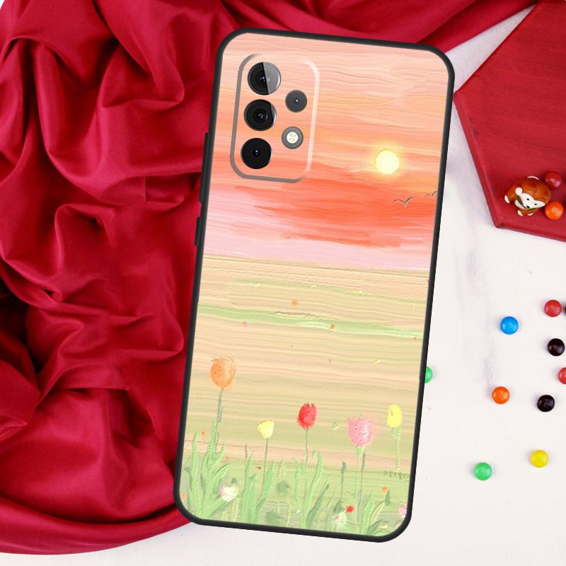 Korean Sunset Scenery For Samsung Galaxy A26 A05 A06 A16 A54 A34 A14 A22 A32 A52 A55 A35 A15 A53 A13 A56 A36 Case