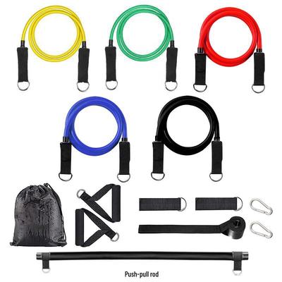 Fitness Resistance Band & Push-Pull Bar Set