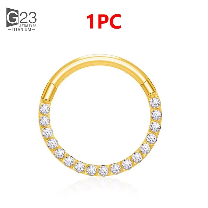 1/10Pcs G23 Titanium 14G/16G/18G Nose Rings Hinged Segment Ear Cartilage Tragus Earrings Hoops Septum Clicker Piercing Jewelry