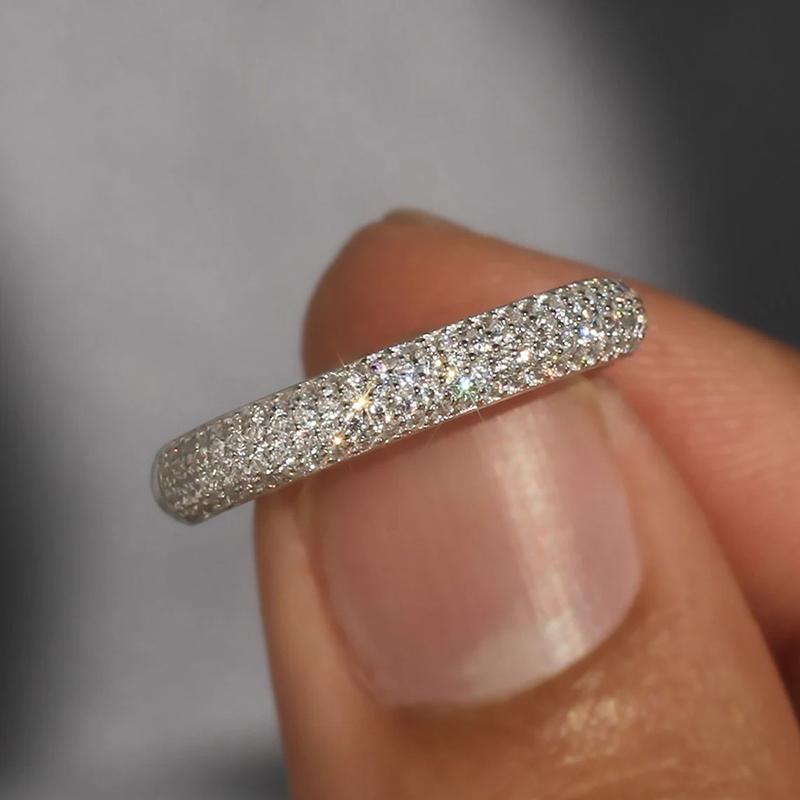 Huitan Anello da Dita Lussuoso in Zirconia Micro Pavé Fedina Nuziale Gioielli Donna Splendido Accessori Colorati per Fidanzamento
