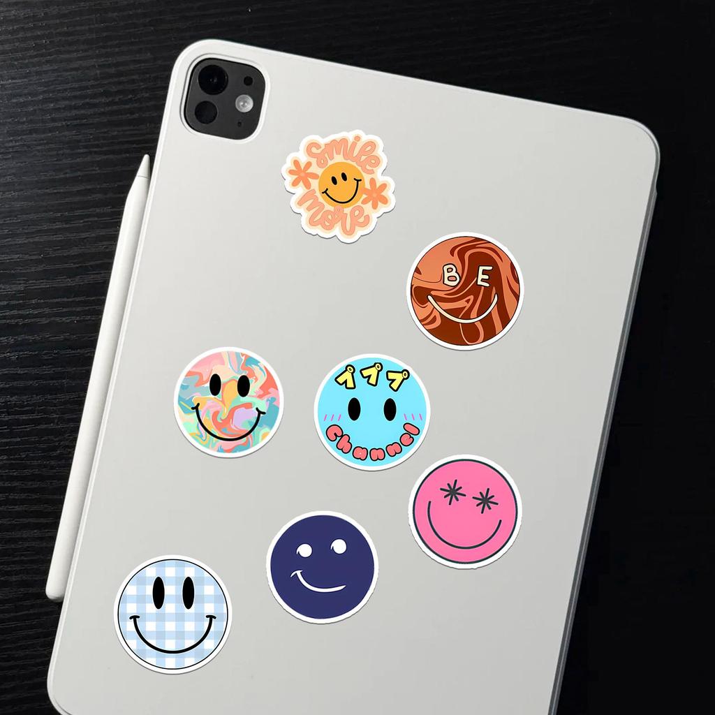 50pcs PVC Cartoon Smiley Face Sticker Set for Notebooks and Luggage DIY Decoration
