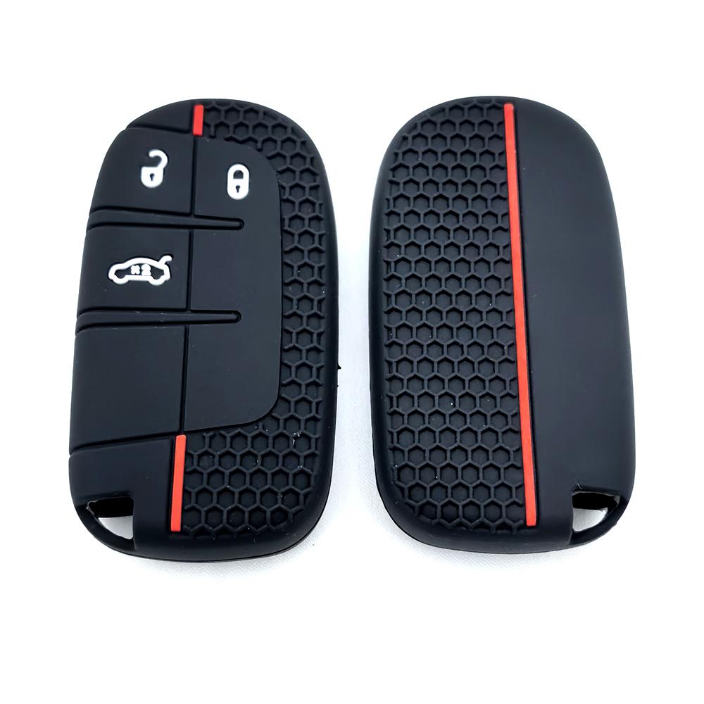 For Jeep Renegade Commander Cherokee Grand Dodge Jcuv Fiat 500X Remote New Silicone Key Cover Cap Dodge Challenger Car Key Case