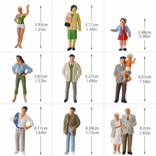 10-Piece 1:43 Diorama Collection Human Figures, O-Gauge Painted Figures for Railway Models, Building Models, and Dioramas, P43 (P4306)