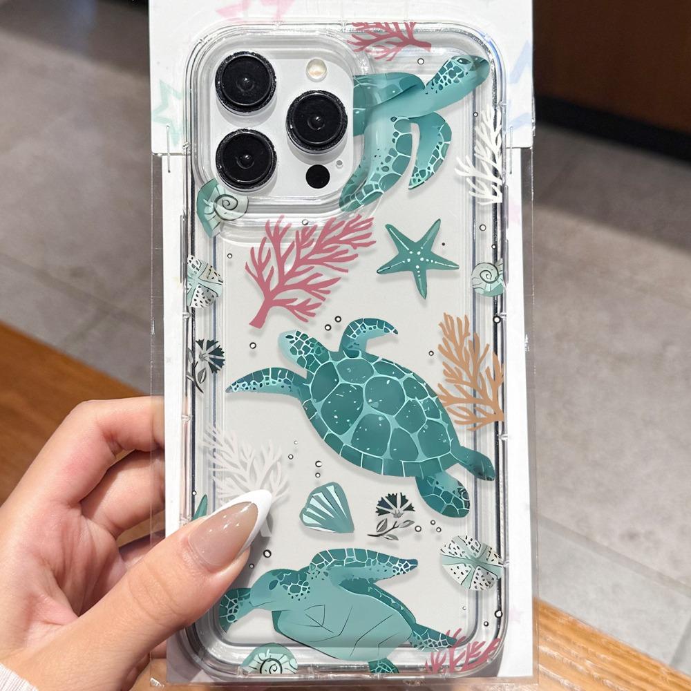 Green Sea Turtle Shell Phone Case For iPhone 17 Pro Max Cases iPhone 16 15 14 13 12 11 Pro Max X XS XR XS 16E 17Air Soft Cover