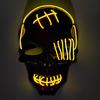 Halloween LED Face Cushion Scary Skull Full Face Cushion Light Up Neon Cosplay Costume Accessory for Parties Raves Festivals