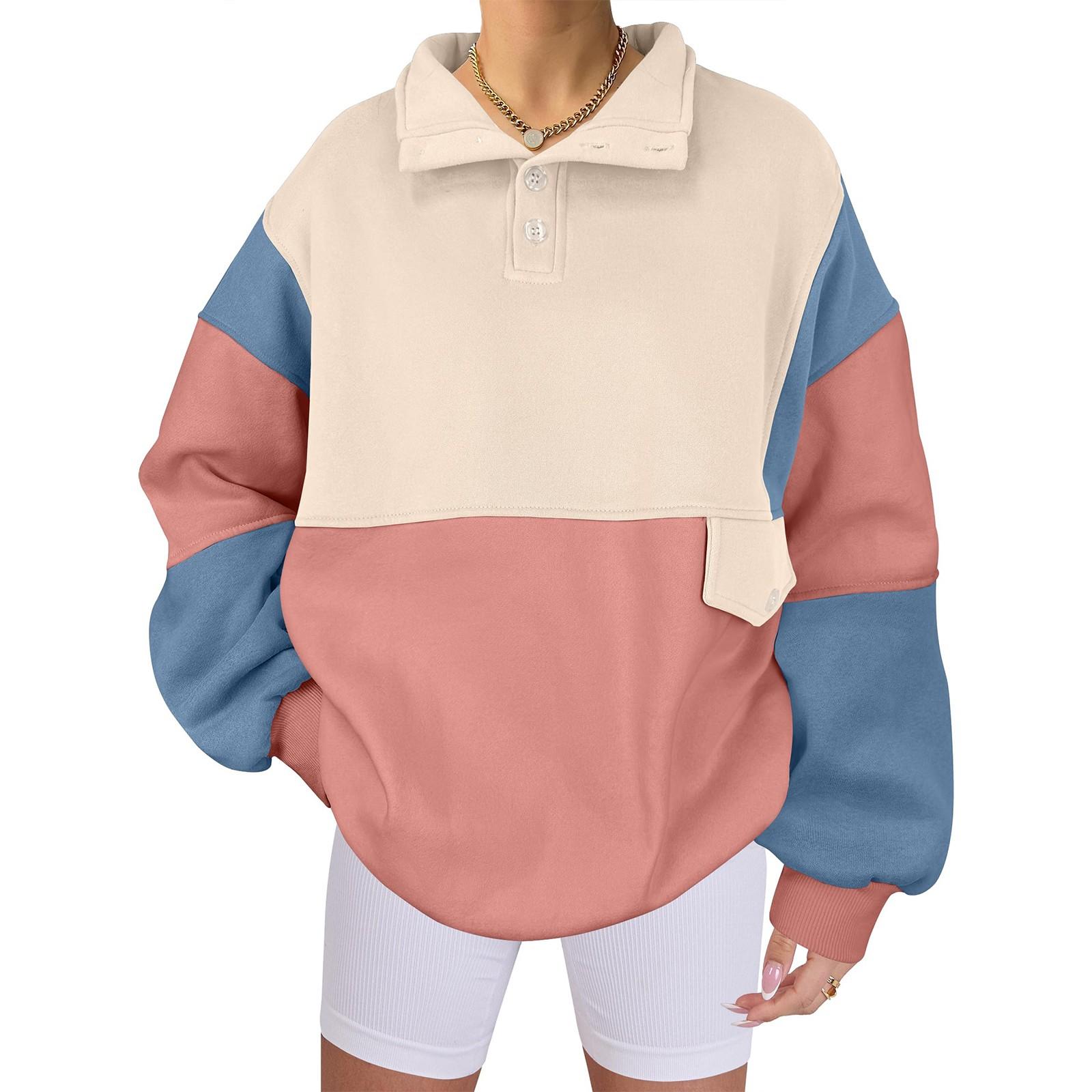 

Женские толстовки, пуловеры с длинным рукавом и V-образным вырезом, толстовки, топы, осенняя одежда M бежевый