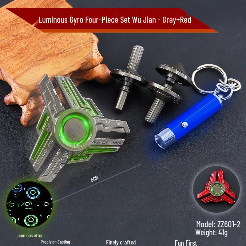 Luminous All-Metal Finger Spinner Set - Long Spin Time & Stress-Relief Toy