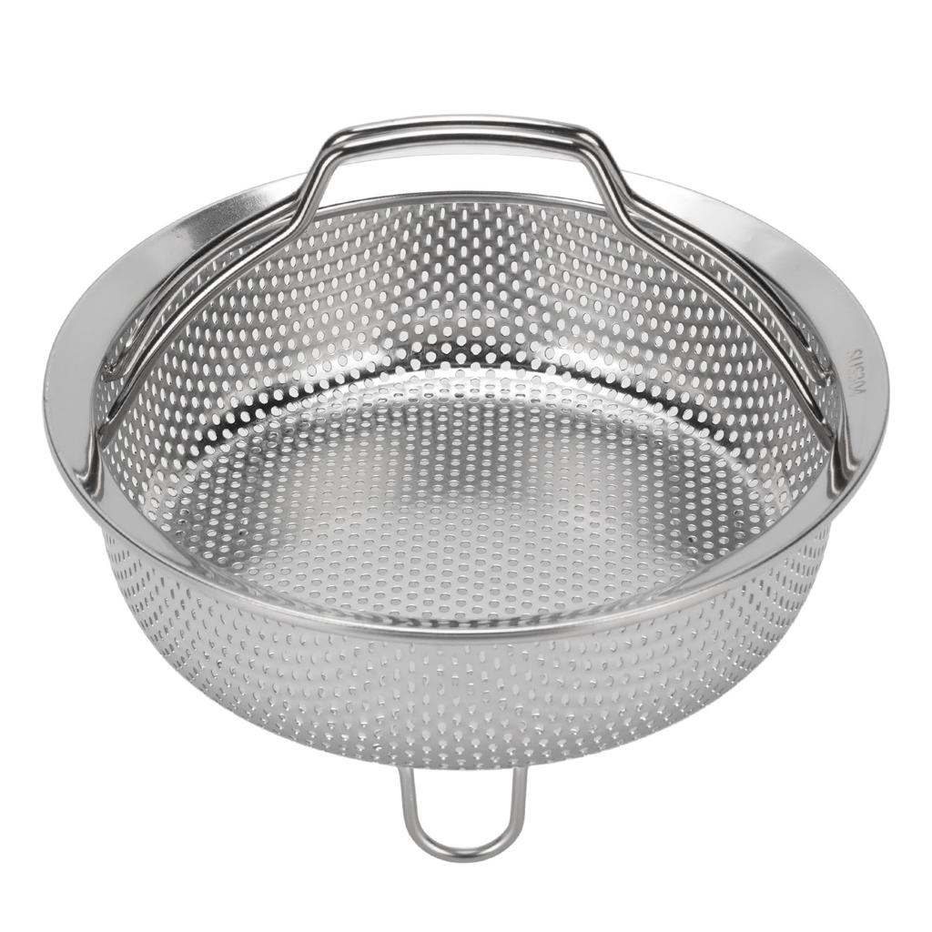 Steam Basket with Foldable Handle 304 Stainless Steel Multifunctional Colander Steam Insert for