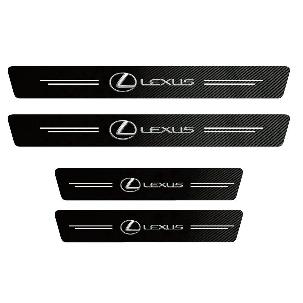 1/4/5Pcs Car Door Sill Scuff Plate Decor Carbon Fiber Stickers For Lexus Fsport UX RX350 RX450h LX600 NX300h GX460 IS300h IS250 OH1