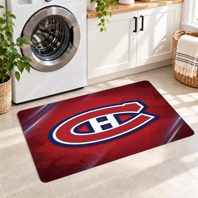 Flannel Kitchen Mat Montreal Canadiens Soft Area Rug Non Slip Floor Carpet Home Decoration
