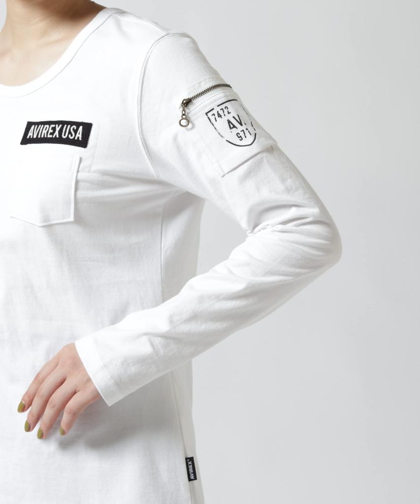 LONG SLEEVE FATIGUE Sleeve Fatigue L 120 Navy [Avirex] WOMEN'S T-SHIRT/Long T-Shirt Women's 783-2930602