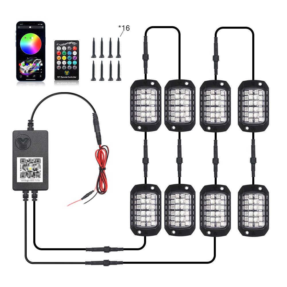 RGB LED Car Underbody Lights with 3D Lens and Music Rhythm APP Control for Off-Road Vehicles