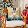 Ancient Egyptian Art Pillow Case Silky Short Plush with Invisible Zipper Dustproof Sofa Cushion Cover for Home Decor