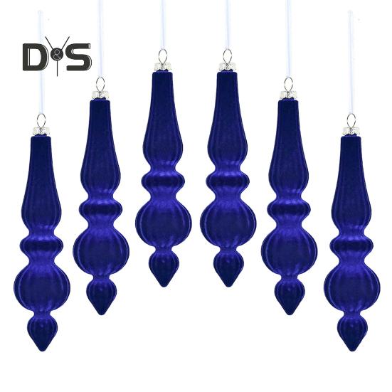 

6 шт. флокированных рождественских шаров неправильной формы, небьющиеся рождественские шары, легкие праздничные подвесные украшения для рождественской елки, домашний декор королевский синий