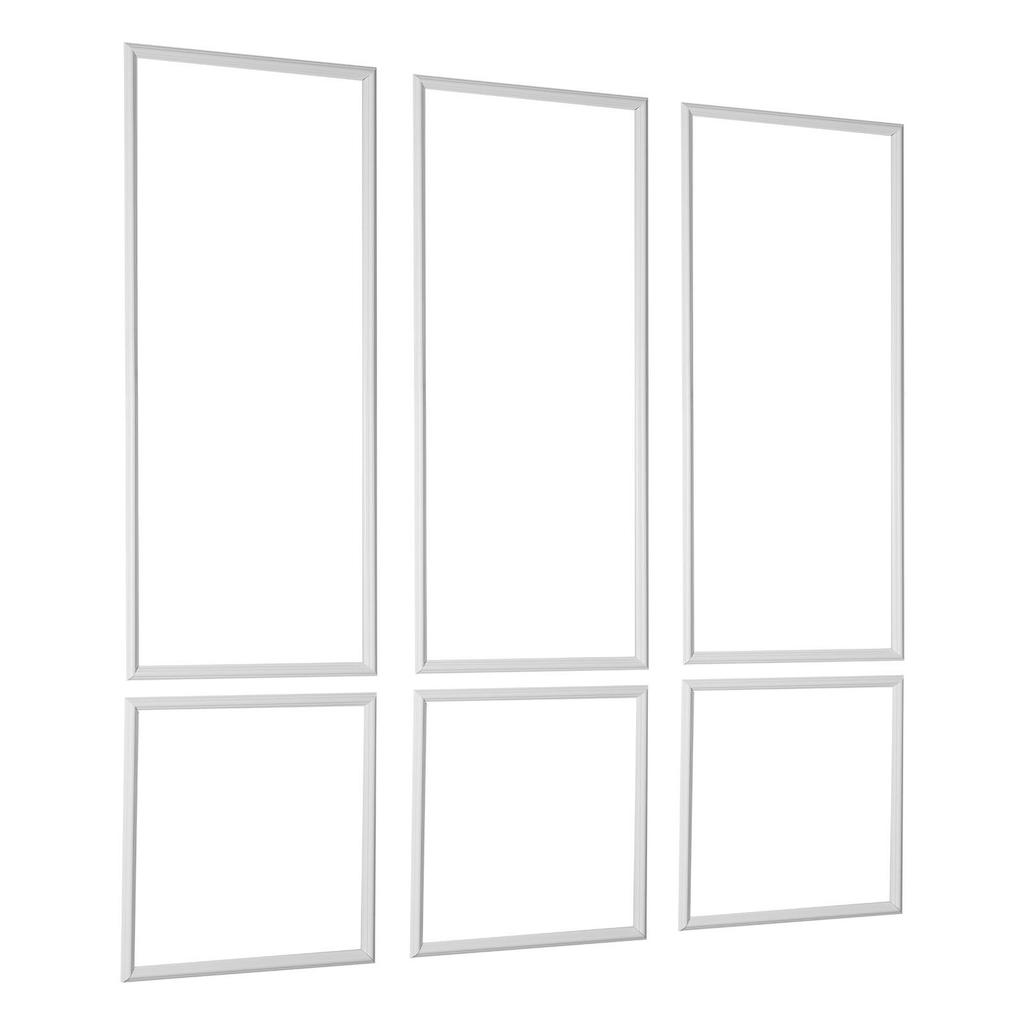 Wall Molding 3 Pack, Wainscoting Panels Kit, Lightweight Paintable Polystyrene, Easy To Install, Waterproof Accent Wide Profile Trim for Interior