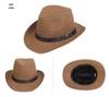 Unisex Solid Color Straw Jazz Hat - Outdoor Sun Protection for Men & Women