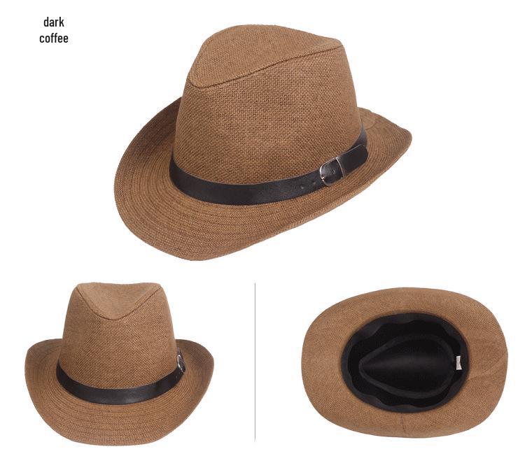 Unisex Solid Color Straw Jazz Hat - Outdoor Sun Protection for Men & Women