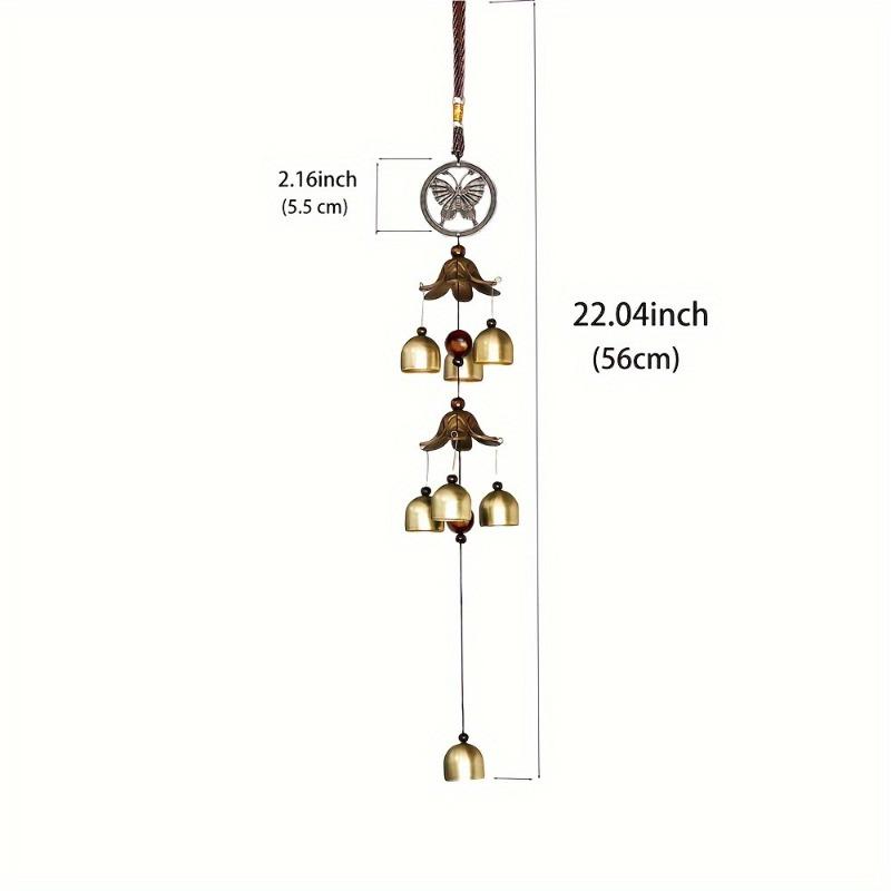 Double Metal Bell Pendant Wind Chime Brass Color Bell Hanging Decoration Suitable for Home Patio Wall Hanging Gift for Friend
