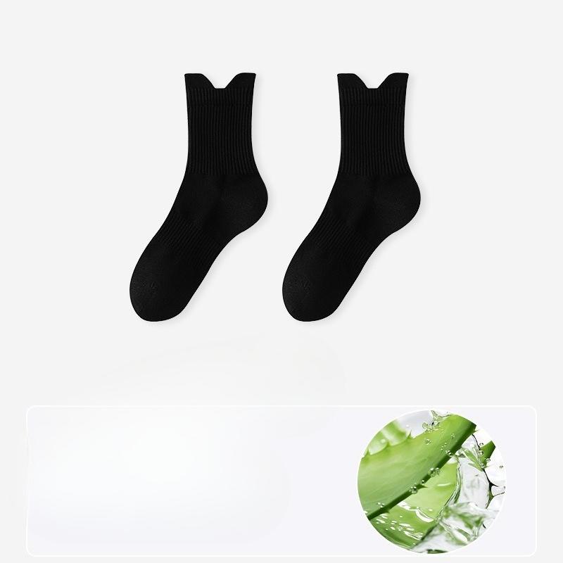 Damen Herbst Reine Baumwolle Aloe Ätherisches Öl Feuchtigkeitsspendend 10A Bakteriostatisch Desodorierend Leichte Sport Baumwollsocken