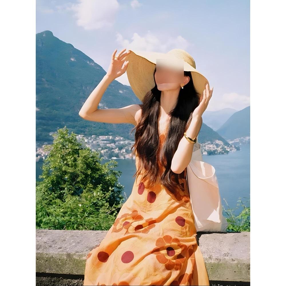 

Пляжное платье для путешествий в стиле отдыха, детское летнее новое универсальное платье на бретелях, уникальное и красивое XL- (recommended 110-60kg)